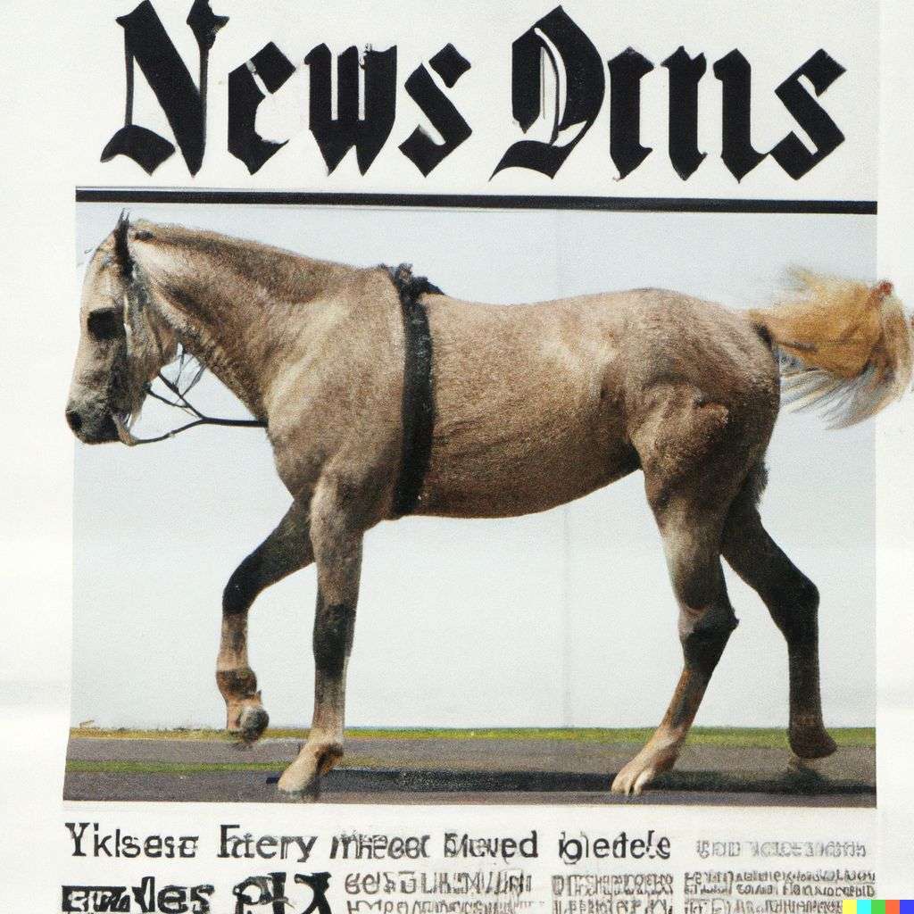 a horse, front page of The New York Times, 2000